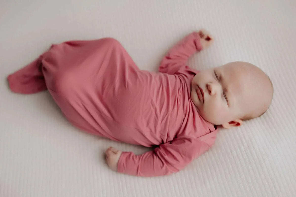 Three Little Tots Rose Knotted Newborn Gown - Soft Pink - The Palm Beach Baby