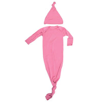 Three Little Tots Rose Knotted Newborn Gown - Soft Pink - The Palm Beach Baby