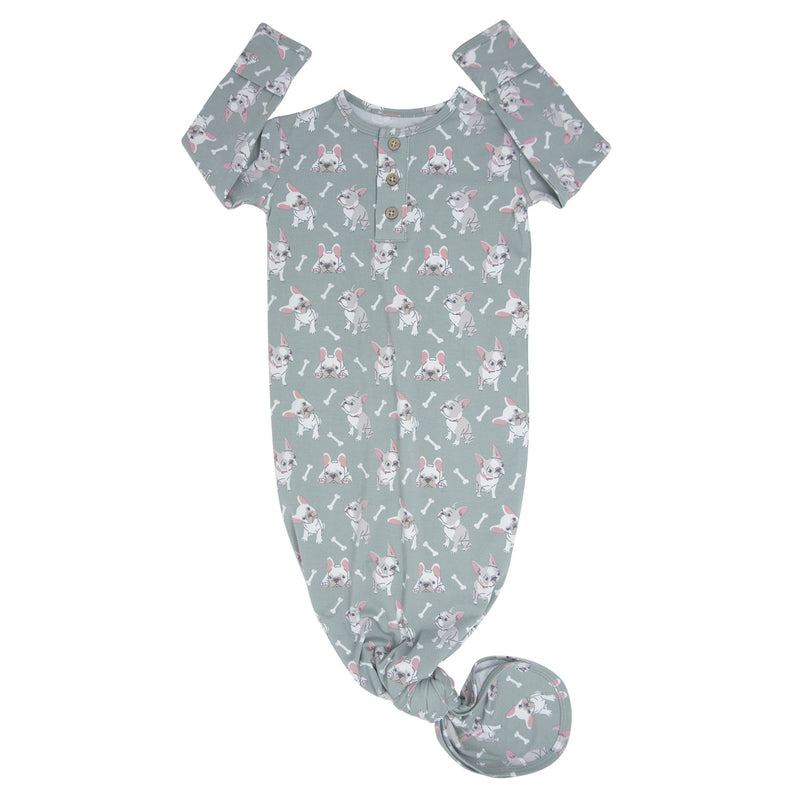 Ruff and Stuff Knotted Gown - The Palm Beach Baby Sweet Bamboo