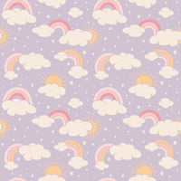 Lavender Rainbows and Clouds Ruffle Baby Footie - The Palm Beach Baby