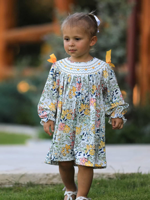 Rylee Faith Embroidered Smocked Dress for Little Girls – The Palm Beach Baby