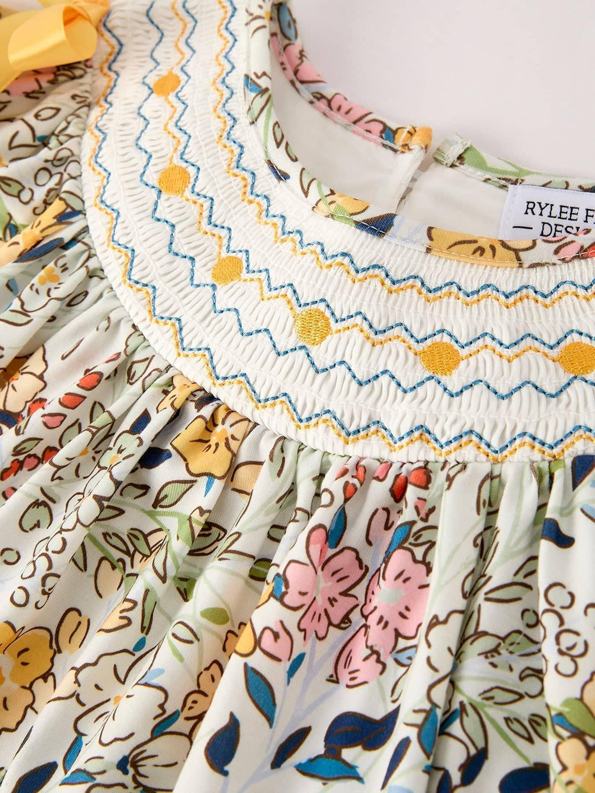 Rylee Faith Designs Embroidered Smocked Dress for Little Girls - The Palm Beach Baby