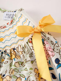Rylee Faith Designs Embroidered Smocked Dress for Little Girls - The Palm Beach Baby
