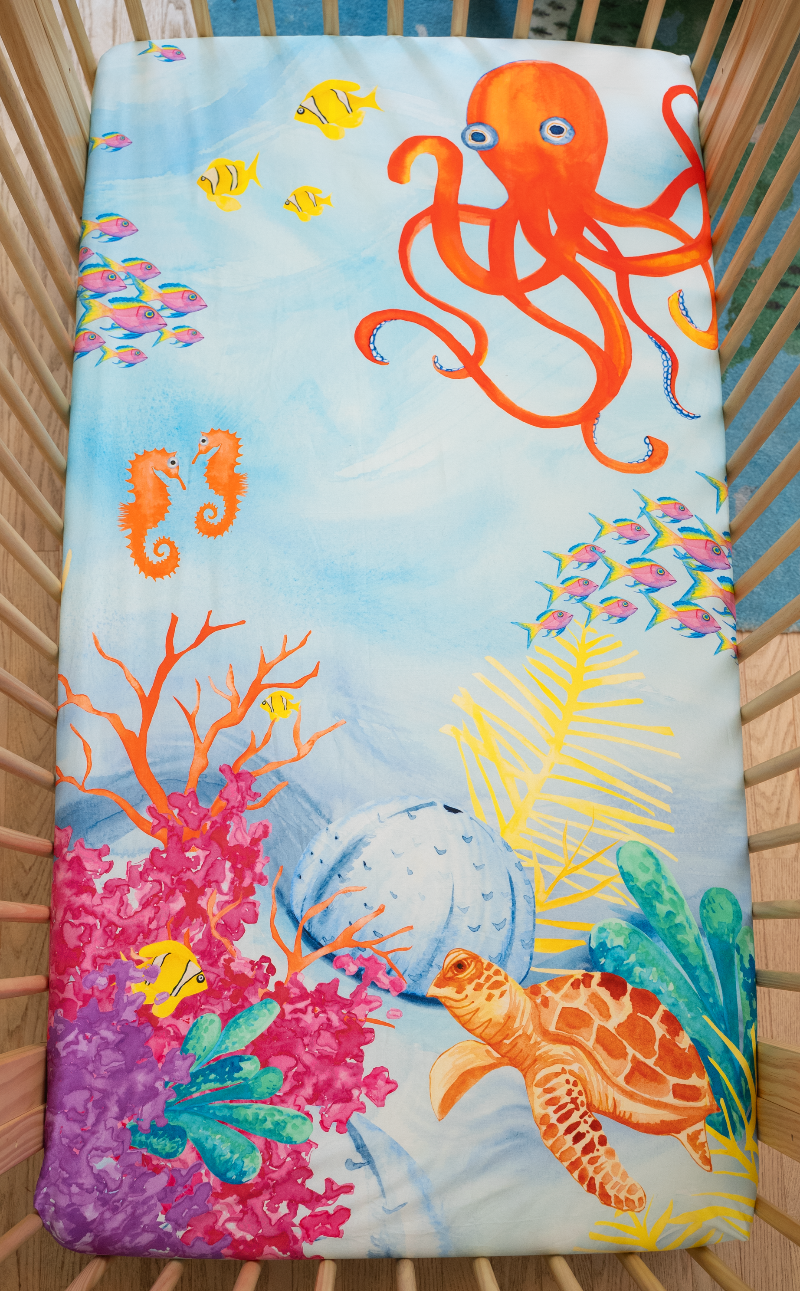 Ocean Crib Sheet: Sea You In My Dreams