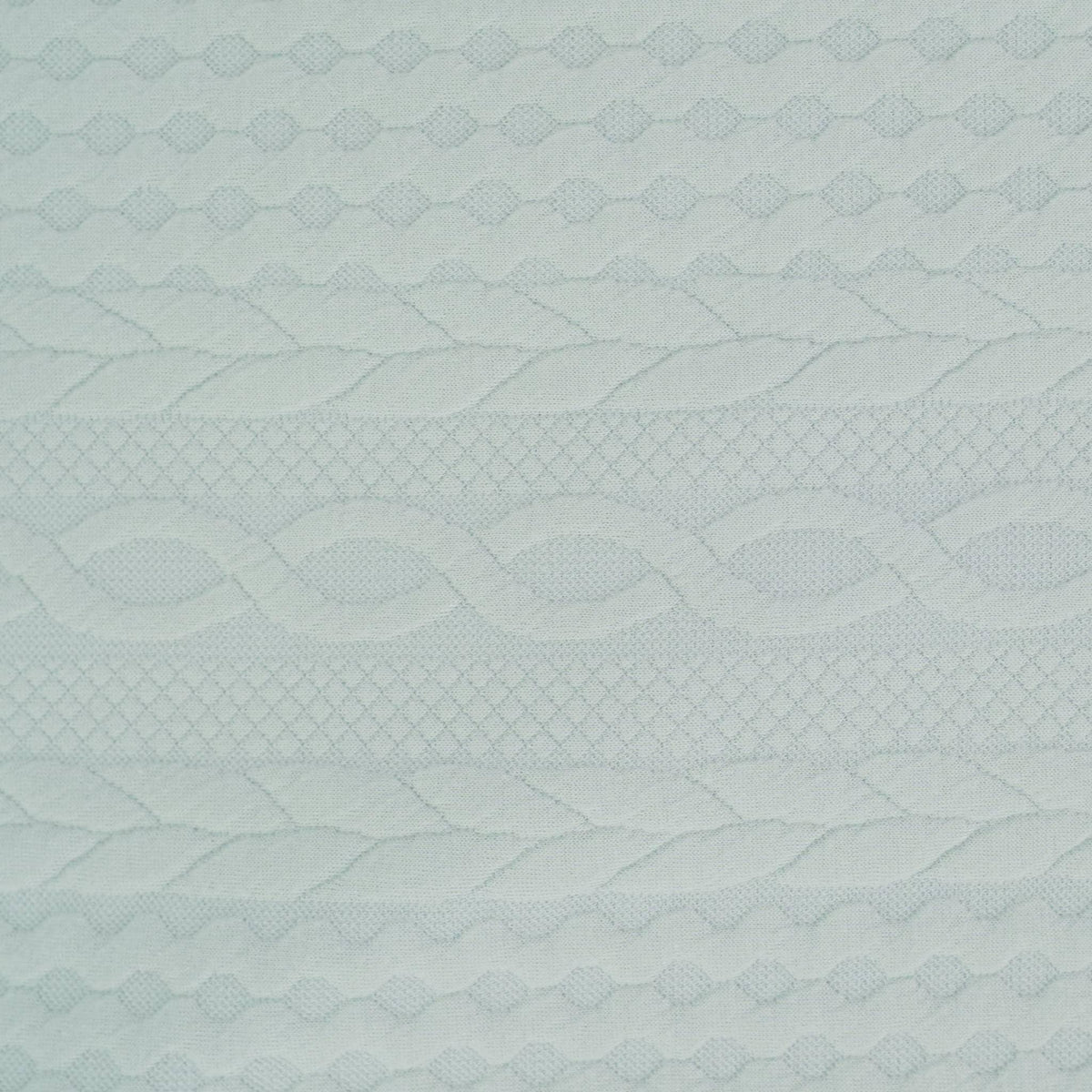 Sealy baby knit blanket eucalyptus in soft green knit fabric with textured braided and diamond patterns