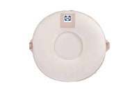 Pink floral floor cushion for toddlers round Sealy floor cushion with center indentation and side handles