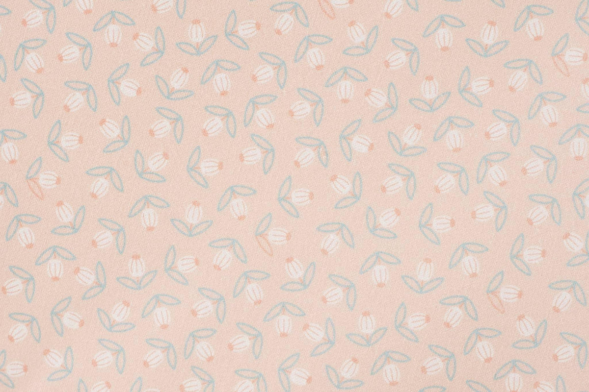 pink floral floor cushion for toddlers with soft pastel flower pattern in pink and green