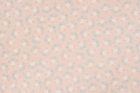 pink floral floor cushion for toddlers with soft pastel flower pattern in pink and green