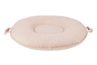 pink floral floor cushion for toddlers with small floral print and side handles for easy carrying