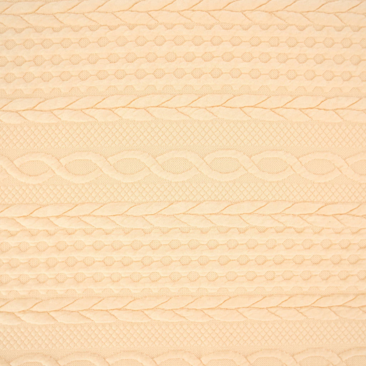 Cream soft baby knit blanket with textured cable and dot patterns for newborns