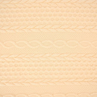 Cream soft baby knit blanket with textured cable and dot patterns for newborns