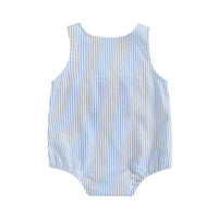 blue and white striped baby romper toddler size seersucker romper women's style sleeveless