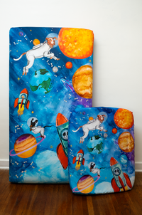 Space Crib Sheet Set: Barkside of the Moon
