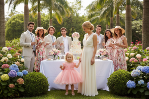 baby pink special occasion dress with floral lace cap sleeves and tulle skirt