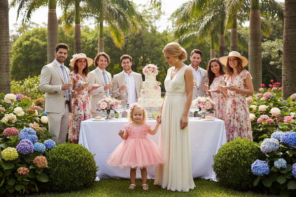 baby pink special occasion dress with floral lace cap sleeves and tulle skirt