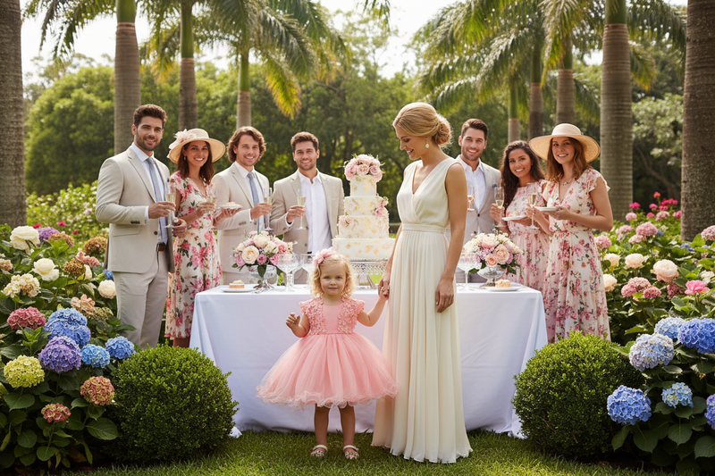 baby pink special occasion dress with floral lace cap sleeves and tulle skirt
