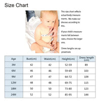 baby size chart for special occasion dress with bust waist height and dress length measurements in centimeters