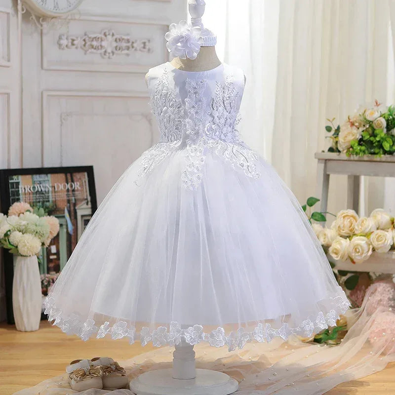Elegant Toddler Tulle Dress with Appliques – The Palm Beach Baby