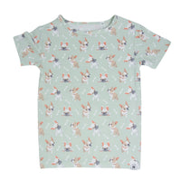 Mint Frenchie Puppy Summer Pajama Set - The Palm Beach Baby