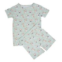 Mint Frenchie Puppy Summer Pajama Set - The Palm Beach Baby