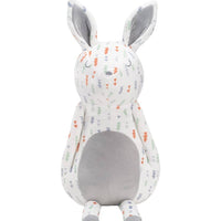 White and gray plush bunny with colorful arrow pattern super soft baby comfort toy for newborns