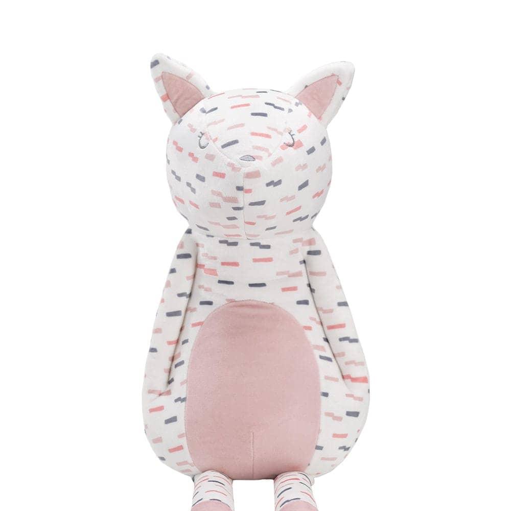Goosewaddle super soft baby comfort toy plush cat with pink and gray pattern for newborns