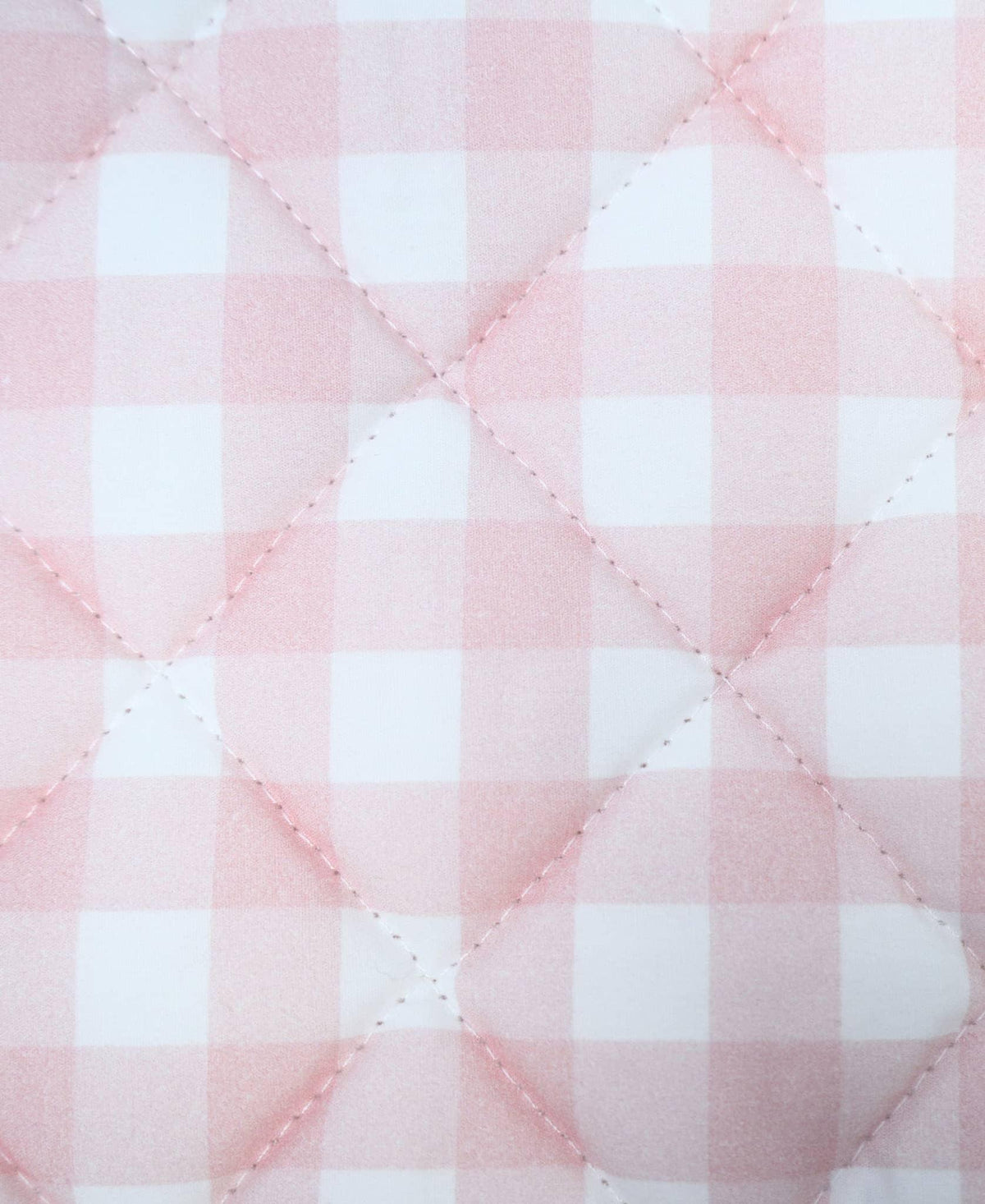 Pink and white checkered super soft baby play mat with quilted stitching for newborns