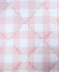 Pink and white checkered super soft baby play mat with quilted stitching for newborns