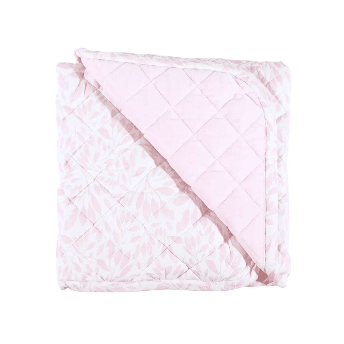 pink super soft baby play mat with quilted design folded for newborns
