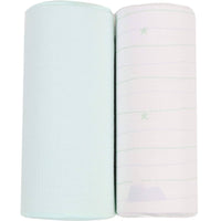 Goosewaddle newborn swaddle blanket set in light blue and white with star pattern for infants