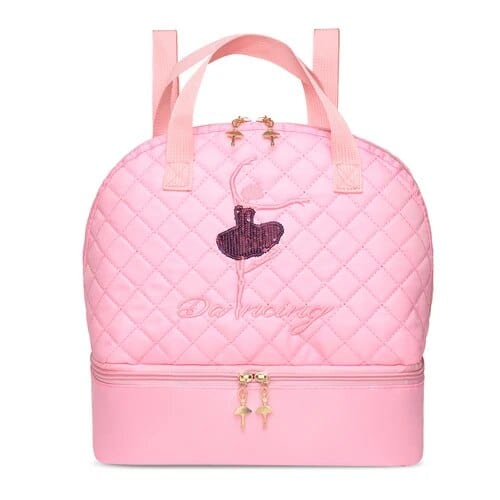 babies and kids accessories pink dancer image Quilted Ballerina-Themed Backpack -The Palm Beach Baby