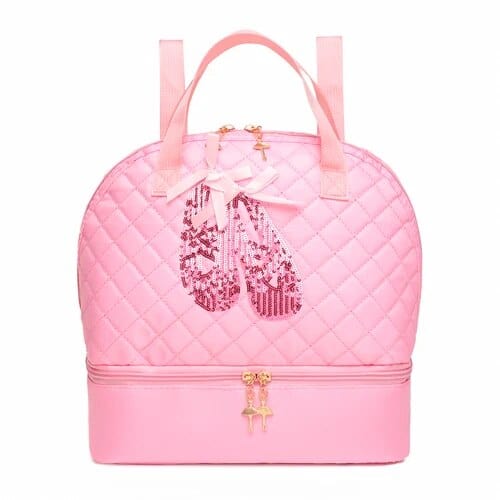 babies and kids accessories pink shoes image Quilted Ballerina-Themed Backpack -The Palm Beach Baby