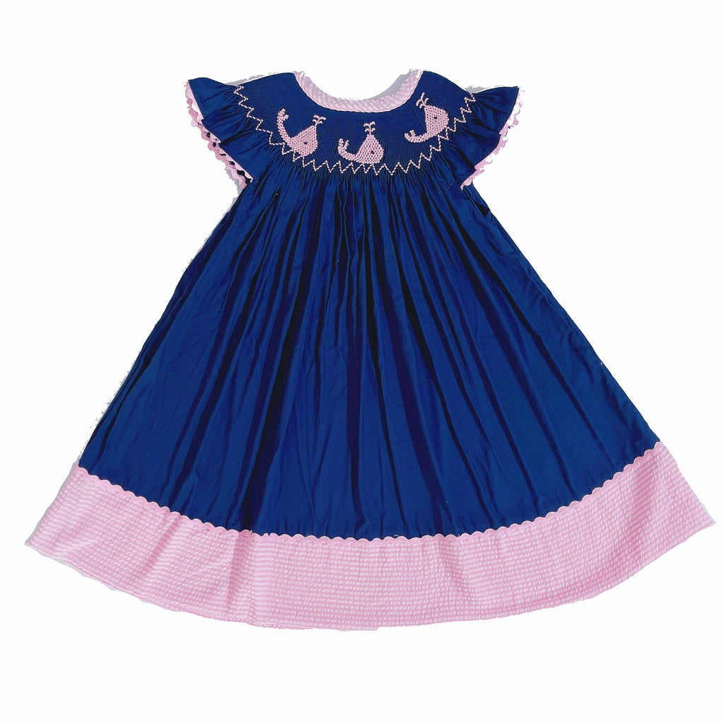 babies and kids Clothing 6-12M "Baby Whale" Girl's Smocked Dress -The Palm Beach Baby