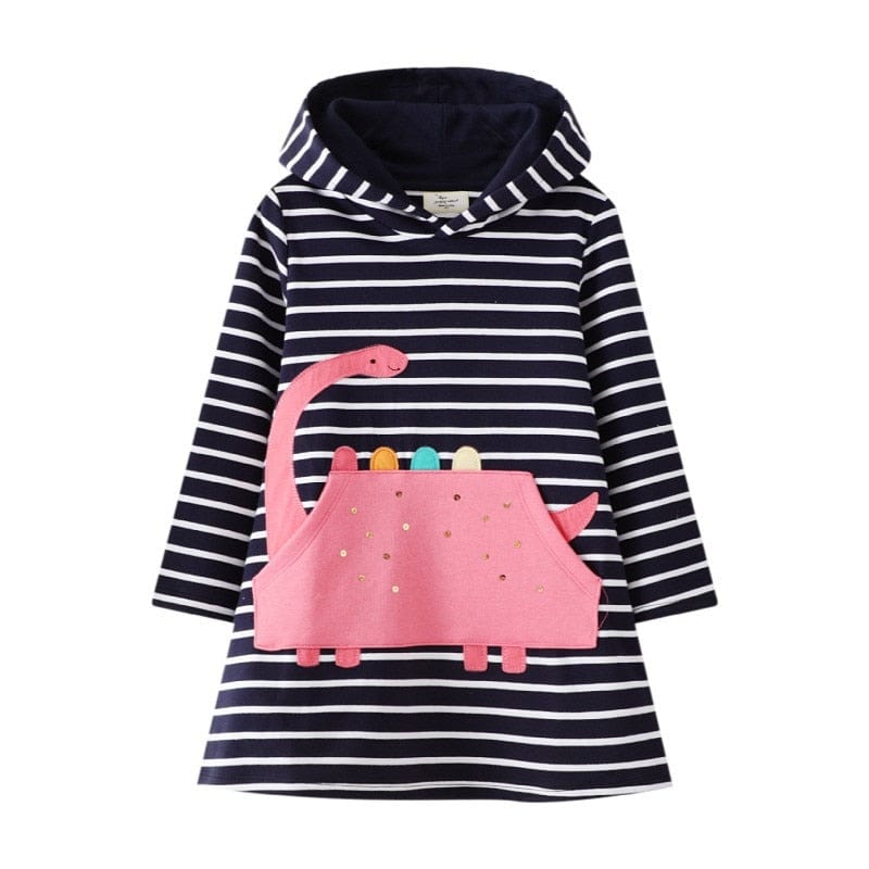 babies and kids Clothing T7810 / 2T / China Colorful Printed Girl's Hoodie Dress -The Palm Beach Baby