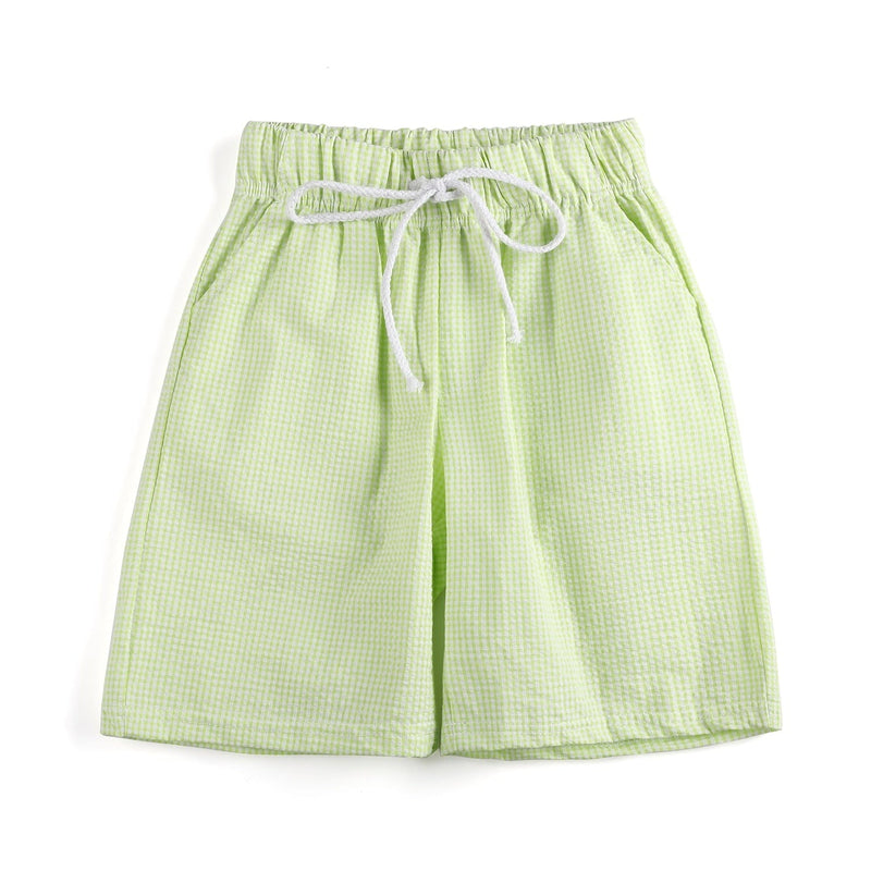 baby kids lime plaid / 6m Kids Check Seersucker Bathing Suit -The Palm Beach Baby