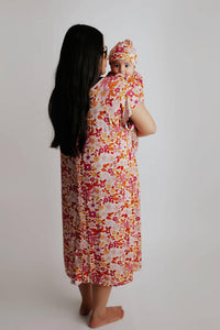 Three Little Tots Knotted Newborn Baby Gown Floral Print - The Palm Beach Baby