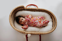 Three Little Tots Knotted Newborn Baby Gown Floral Print - The Palm Beach Baby