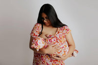 Three Little Tots Knotted Newborn Baby Gown Floral Print - The Palm Beach Baby