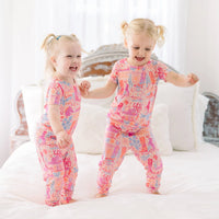 Raising Mama Toddler Short Sleeve Pajama Set - Cozy & Cute - The Palm Beach Baby