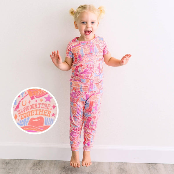 Raising Mama Toddler Short Sleeve Pajama Set - Cozy & Cute - The Palm Beach Baby