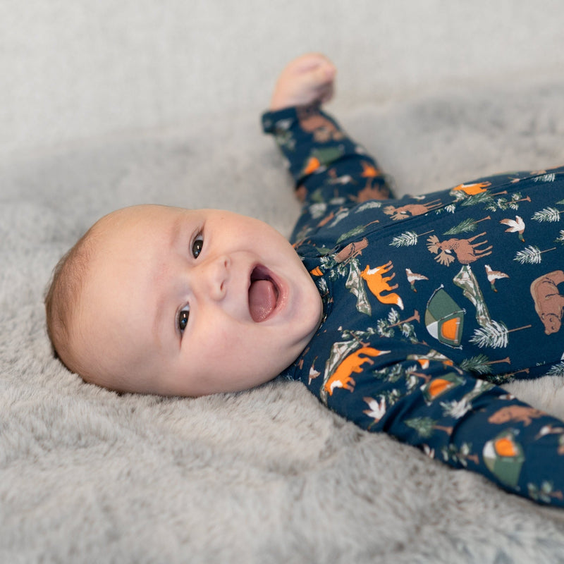 True Grit Zipper Footie - The Palm Beach Baby Sweet Bamboo