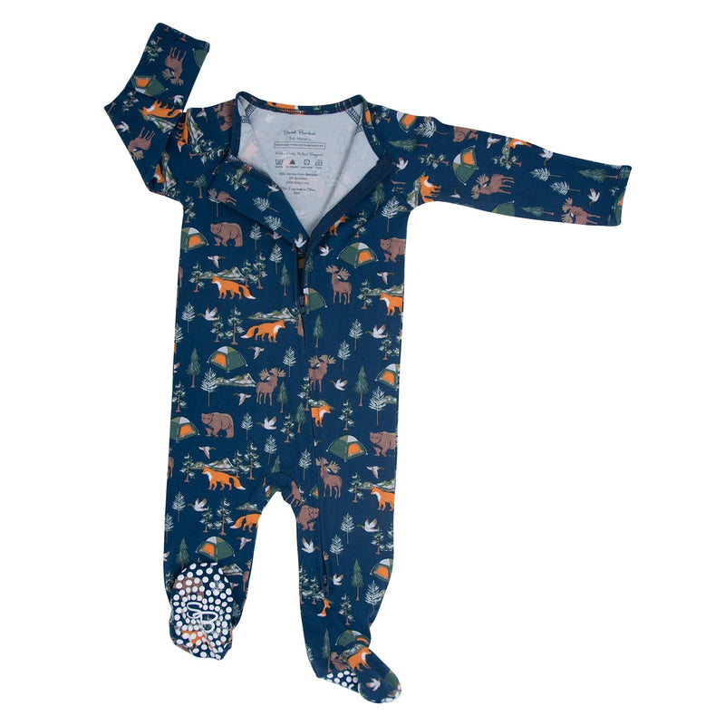 True Grit Zipper Footie - The Palm Beach Baby Sweet Bamboo