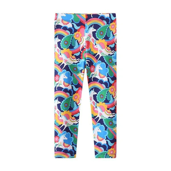 Colorful Girl's Leggings for Girls - Adorable Multicolored Unicorns - The Palm Beach Baby