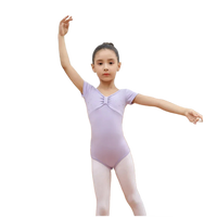 girls lavender ballet tutu dress with short sleeves and rhinestone details for kids