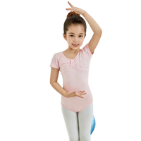 girls pink ballet tutu dress with short sleeves and rhinestone details for kids