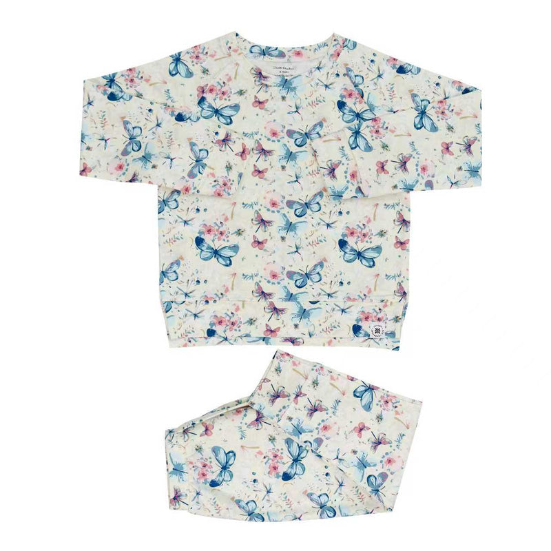 Vanessa Butterfly Crew Neck Jogger Set - The Palm Beach Baby Sweet Bamboo