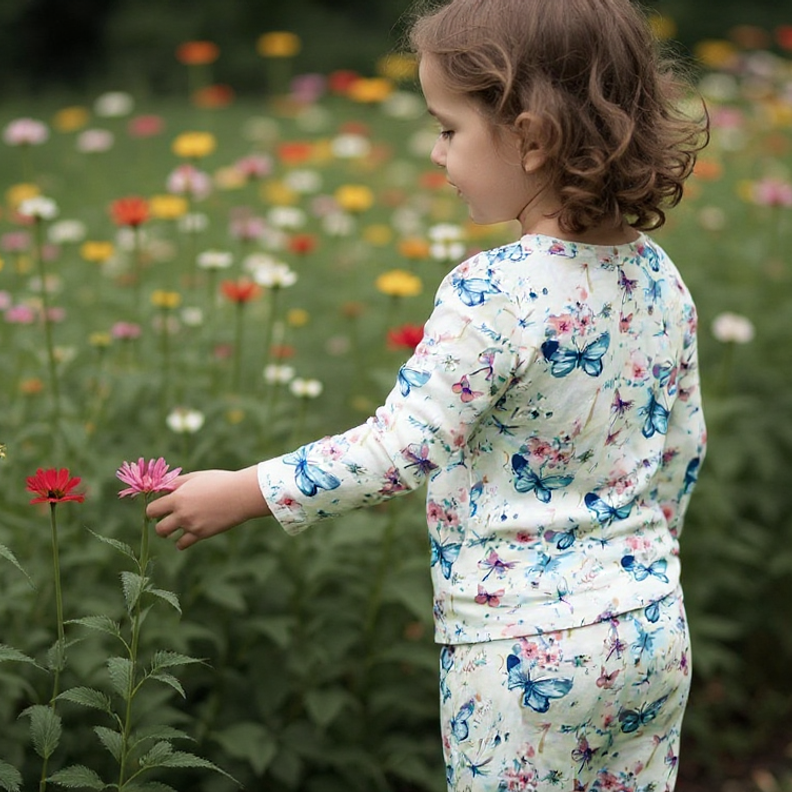 Vanessa Butterfly Crew Neck Jogger Set - The Palm Beach Baby Sweet Bamboo