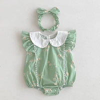 'Eliza Marie' Vintage Floral Sibling Outfit Baby Rompers Sets - 2 Colors - The Palm Beach Baby