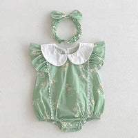 'Eliza Marie' Vintage Floral Sibling Outfit Baby Rompers Sets - 2 Colors - The Palm Beach Baby