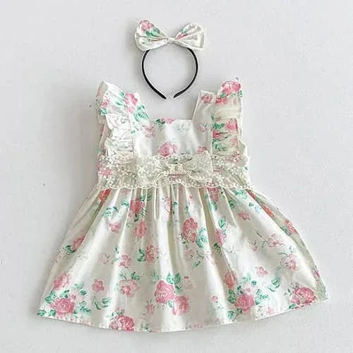 'Eleanor' Vintage Sibling Outfits for Little Girls Floral Romper Set - The Palm Beach Baby
